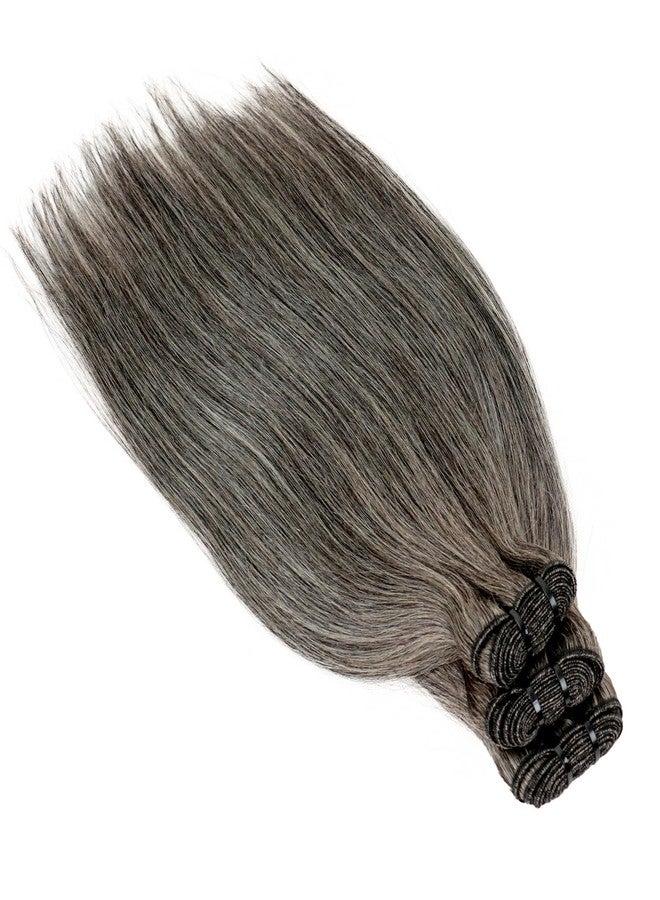 MYDIVA Salt and Pepper Human Hair Bundles Straight 14 14 14 inch Natural Gray Bundles Human Hair 12A Grey-White Quick Weave Hair Extensions Double Weft - Image 1